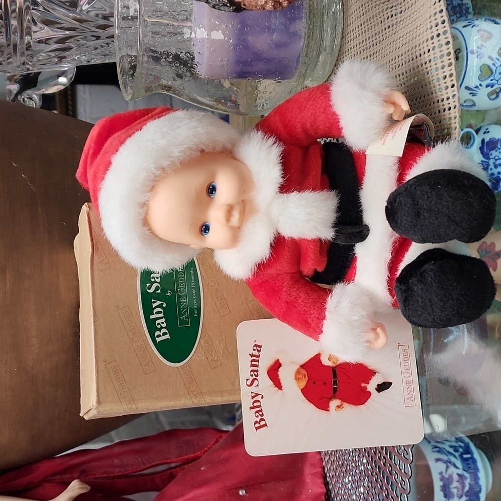Anne Geddes Baby Santa Doll in Santa Outfit.